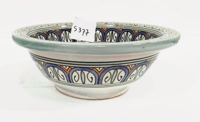 Marokkaanse waskom S377 - kleurrijk - aardewerk (opbouw) wasbak uit Fez - Ø 25 cm