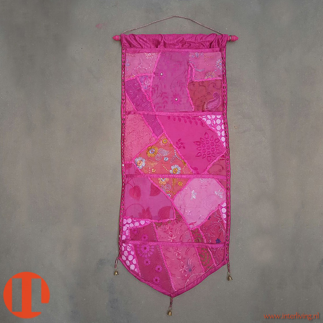 Tijdschriftenhouder patchwork roze