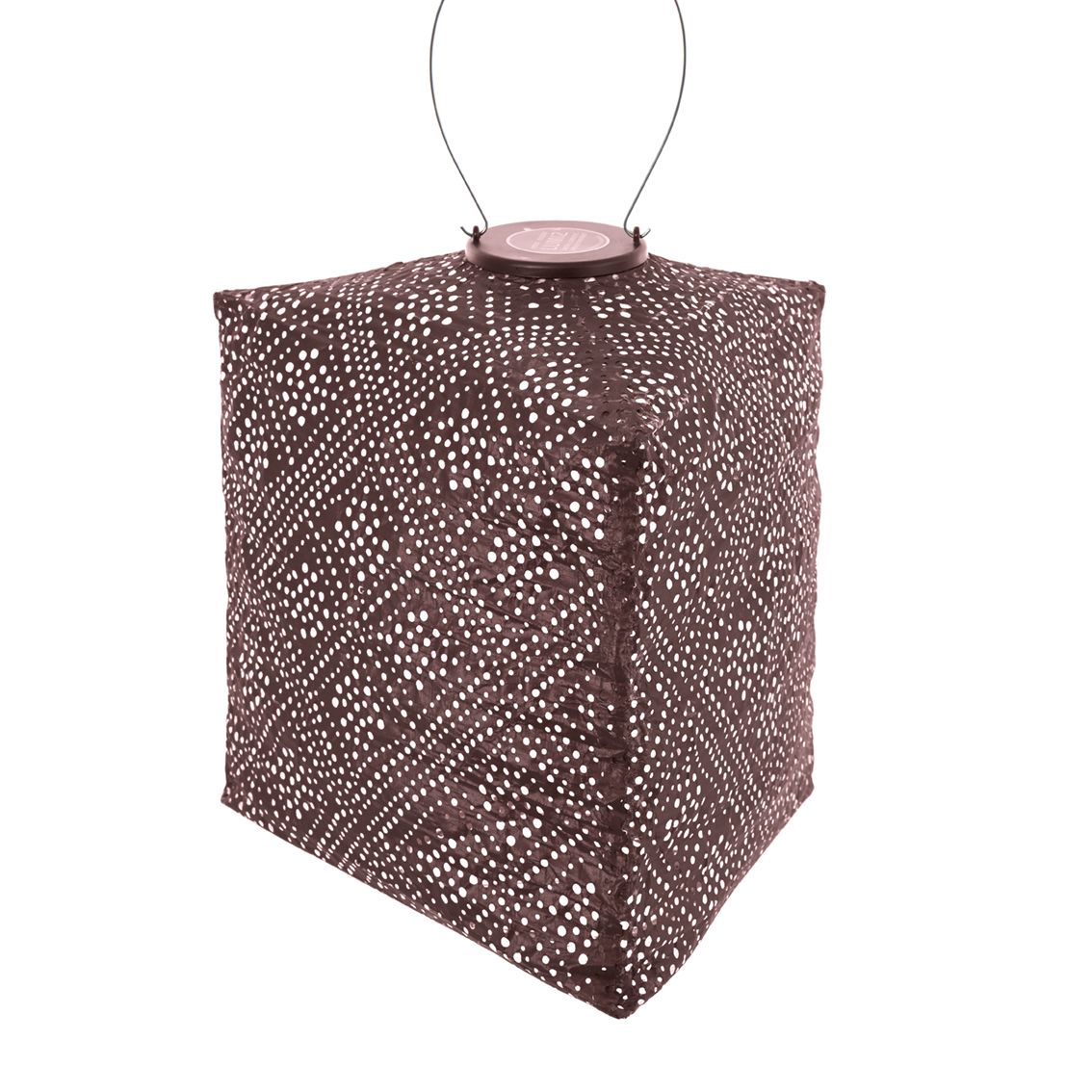 triangle solar lampion- tuinverlichting met diamant gaatjespatronen - sfeer effect  buitenlamp - driehoek - topaze plum tint
