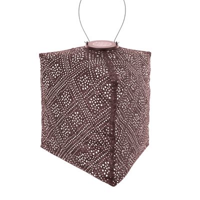 triangle solar lampion- tuinverlichting met diamant gaatjespatronen - sfeer effect  buitenlamp - driehoek - topaze plum tint