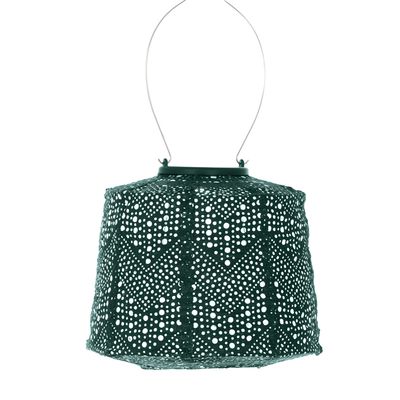 solar lampion lampenkap - kleur groen - tuinverlichting met mooie gaatjespatronen - buitenlamp