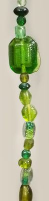 1 losse streng glaskralen groen extra lang (230 / 250 / 300 cm)