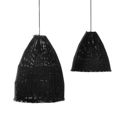 ​Lampenkap uit Bali van rotan - zwart - eco design hanglampen van het merk Orginal Home (Bell)  (set van 2 of los)