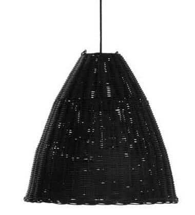 ​Lampenkap uit Bali van rotan - zwart - eco design hanglampen van het merk Orginal Home (Bell)  (set van 2 of los), maat: S 41 x 41 x 40 cm