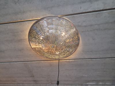 Filigrain plafonnière "Goma XXL" messing Ø 80 cm - uit Tunesië van vernikkeld koper metaal