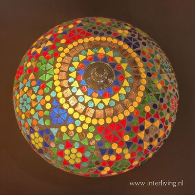 plafonnière mozaïek 25 cm - multi colour - sfeervol &amp; kleurrijk