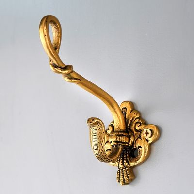 Gouden muurhaak messing - cobra