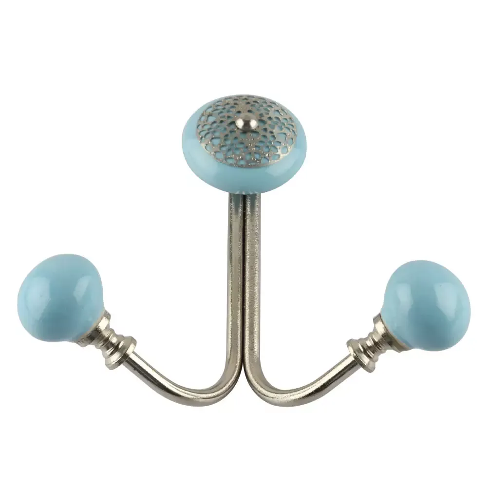 Decoratieve haak van keramiek - turquoise