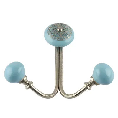 Decoratieve haak van keramiek - turquoise