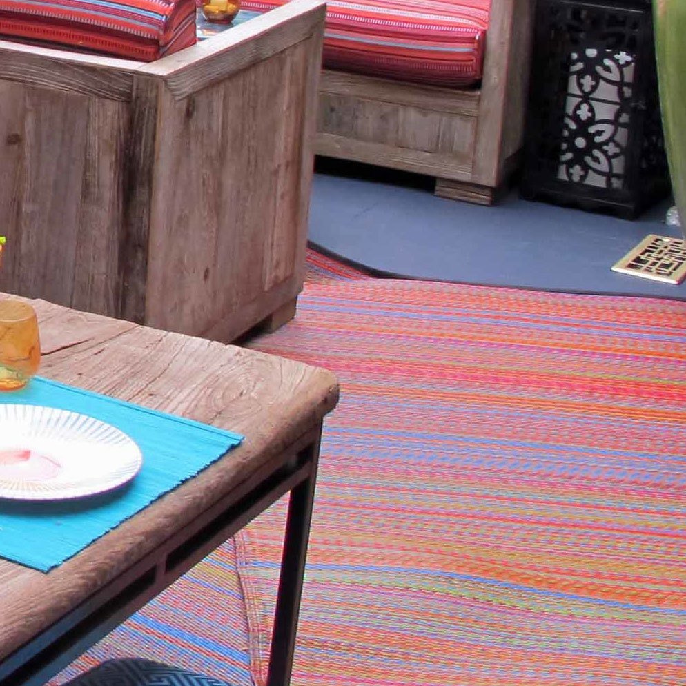binnen & buiten vloerkleed - gestreept patroon- multi colour - meerdere maten