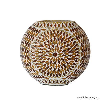 tafellamp rond "Fado Globe" Ø25 cm funky glasmozaïek - vintage turkish design - goud