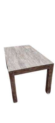 eettafel - rechthoek model - 160 x 90 cm uit India  - sheesham hout - vintage white wash