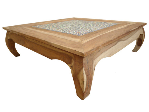 Positief Makkelijk te begrijpen onderpand opiumtafel mozaïek multi colour / hout unfinished
