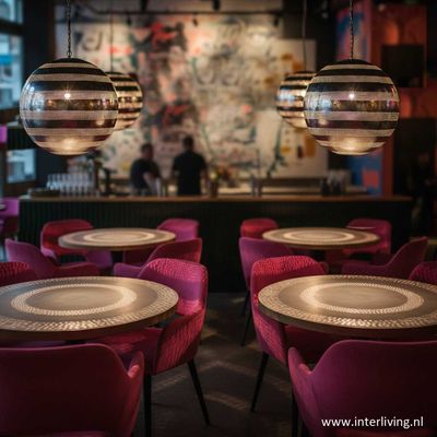oosterse hanglamp bol filigrain-stijl XXL metaal vintage goud - gaatjes patronen