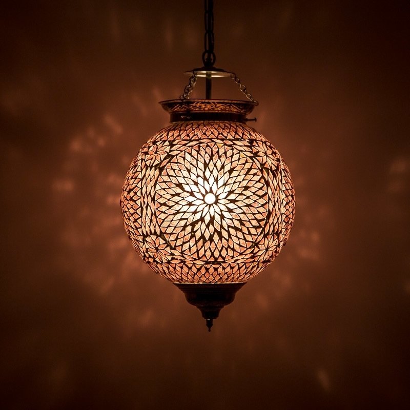 hanglamp bol mozaïek turkish design paars