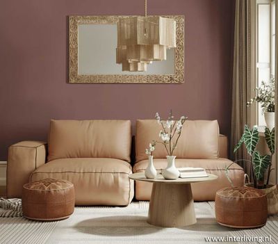 Hanglamp XL "wave" jute - eco golf gelaagde kap - beige nude tinten Hanglamp XL "wave" jute - eco golf gelaagde kap - beige nude tinten