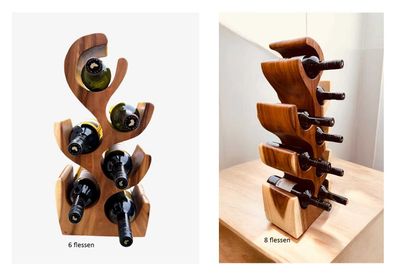 Wijnrek van organic suar hout - massief houten wijnflessenhouder