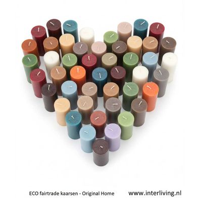 rustieke stompkaars XL / eco cilinder kaars - rustieke stompkaars XL / eco cilinder kaars -"Karma & rituelen" uit Java - veel kleuren handgemaakt & fairtrade - Original Home