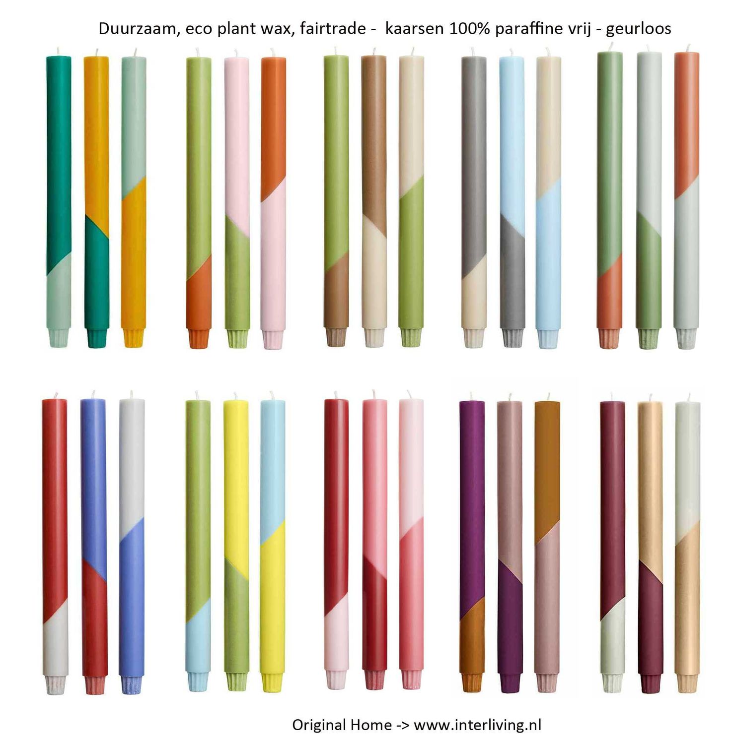 Originalhome - dinerkaars diagonaal 3 schuine kleuren patroon - duurzaam eco wax -"Karma & rituelen" - handgemaakt & fairtrade