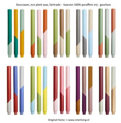 Originalhome - dinerkaars diagonaal 3 schuine kleuren patroon - duurzaam eco wax - Originalhome - dinerkaars diagonaal 3 schuine kleuren patroon - duurzaam eco wax -"Karma & rituelen" - handgemaakt & fairtrade