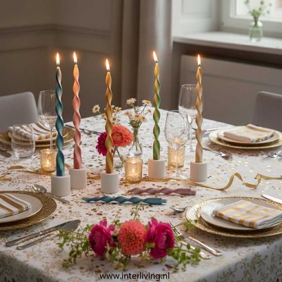 Originalhome - spiraalkaars XL 40 cm - duotone kleuren - duurzaam eco wax -"Karma &amp; rituelen" - handgemaakt &amp; fairtrade