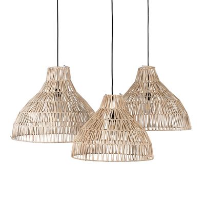 ​Boho lampenkap XL uit Bali van rotan - naturel kleur - eco design hanglampen van het merk Original Home (Sombrero)  (set van 3 of los)