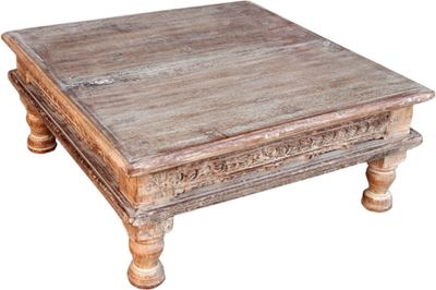 salontafel uit India - 43 cm - ibiza washed teakhout