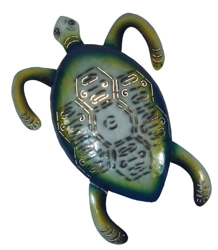wandlamp schildpad - groen met zilver metaal