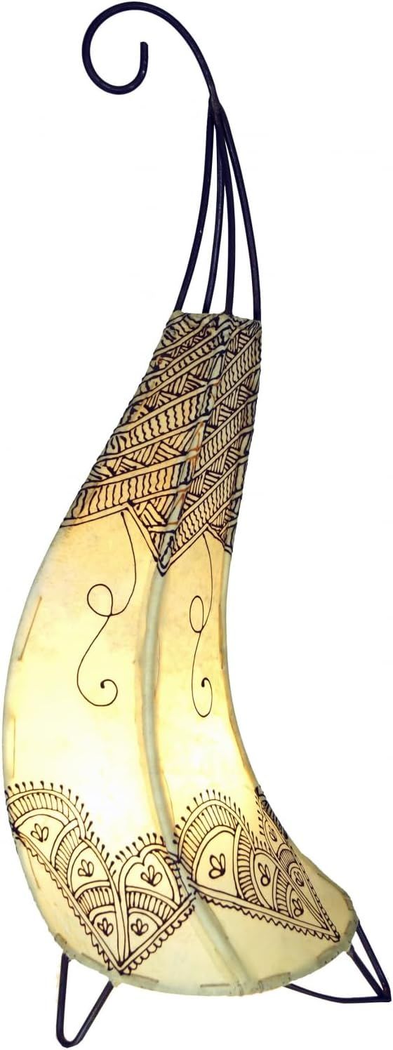 Hennalamp staand 70 cm - vloerlamp handgemaakt van leer uit Rajasthan / India