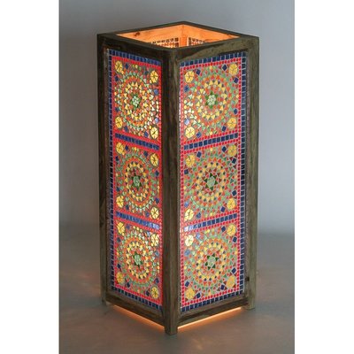 vloerlamp mozaïek multi colour / hout unfinished 60 cm vloerlamp mozaïek multi colour / hout unfinished 60 cm