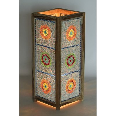 vloerlamp mozaïek & kralen multi colour / hout unfinished 60 cm vloerlamp mozaïek & kralen multi colour / hout unfinished 60 cm