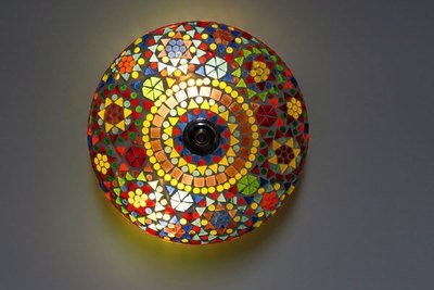 plafonnière mozaïek 25 cm - multi colour - sfeervol & kleurrijk plafonnière mozaïek 25 cm - multi colour - sfeervol & kleurrijk