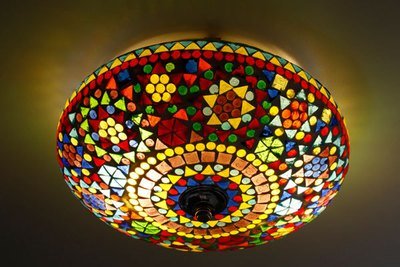 plafonnière mozaïek 25 cm - multi colour - sfeervol &amp; kleurrijk