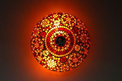 plafonnière mozaïek - rood/oranje plafonnière mozaïek - rood/oranje