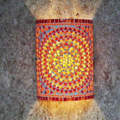 wandlamp mozaïek rood - oranje