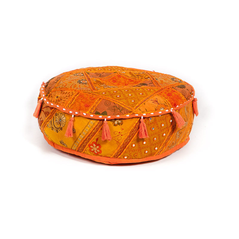 poef oranje rond model Ø 50 cm & 15 cm hoog
