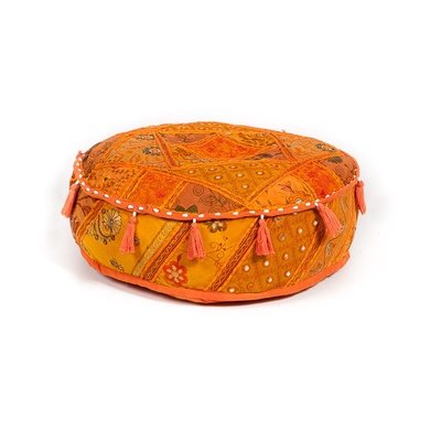 poef oranje rond model Ø 50 cm & 15 cm hoog