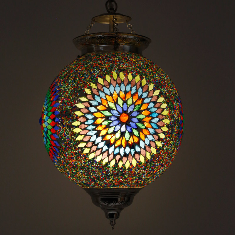 hanglamp bol mozaïek turkish design beads multi colour