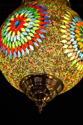 hanglamp bol mozaïek turkish design beads multi colour