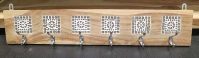 kapstok met 6 haken mozaiek transparant
