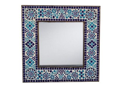 spiegel mozaïek blauw