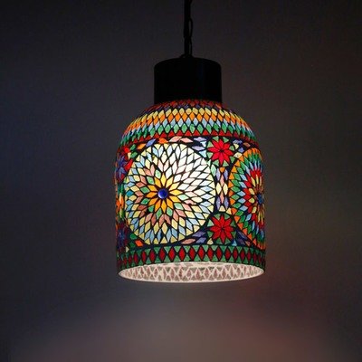 Hanglamp open glasmozaiek turkish design multi colour Hanglamp open glasmozaiek turkish design multi colour