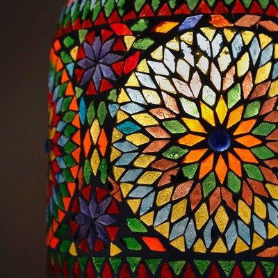 Hanglamp open glasmozaiek turkish design multi colour