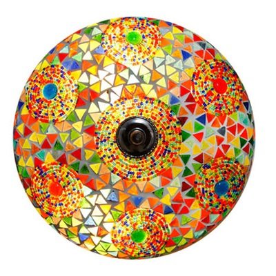 plafonnière mozaïek multi colour turkish design rond kralen ontwerp 25 cm