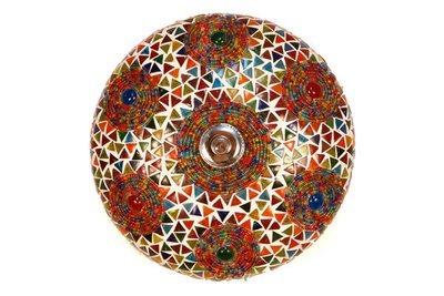 plafonnière mozaïek multi colour turkish design rond kralen ontwerp 25 cm
