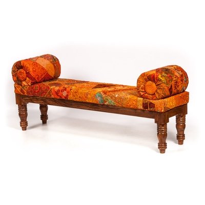 Indiase sofa - oranje patchwork Indiase sofa - oranje patchwork