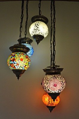 hanglamp met 5 bollen mozaïek & kralen eclectic bohemian mix hanglamp met 5 bollen mozaïek & kralen eclectic bohemian mix