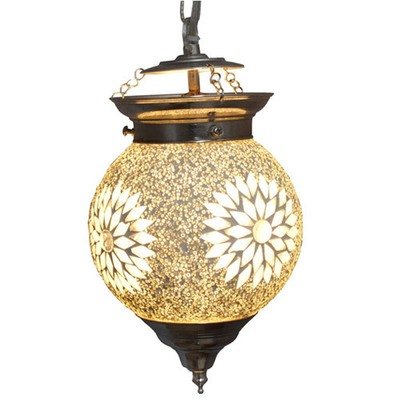 hanglamp bol mozaïek turkish design en kralen - transparant hanglamp bol mozaïek turkish design en kralen - transparant