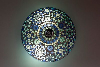 plafonnière mozaïek 25 cm - blauw