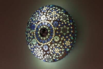 plafonnière mozaïek 25 cm - blauw